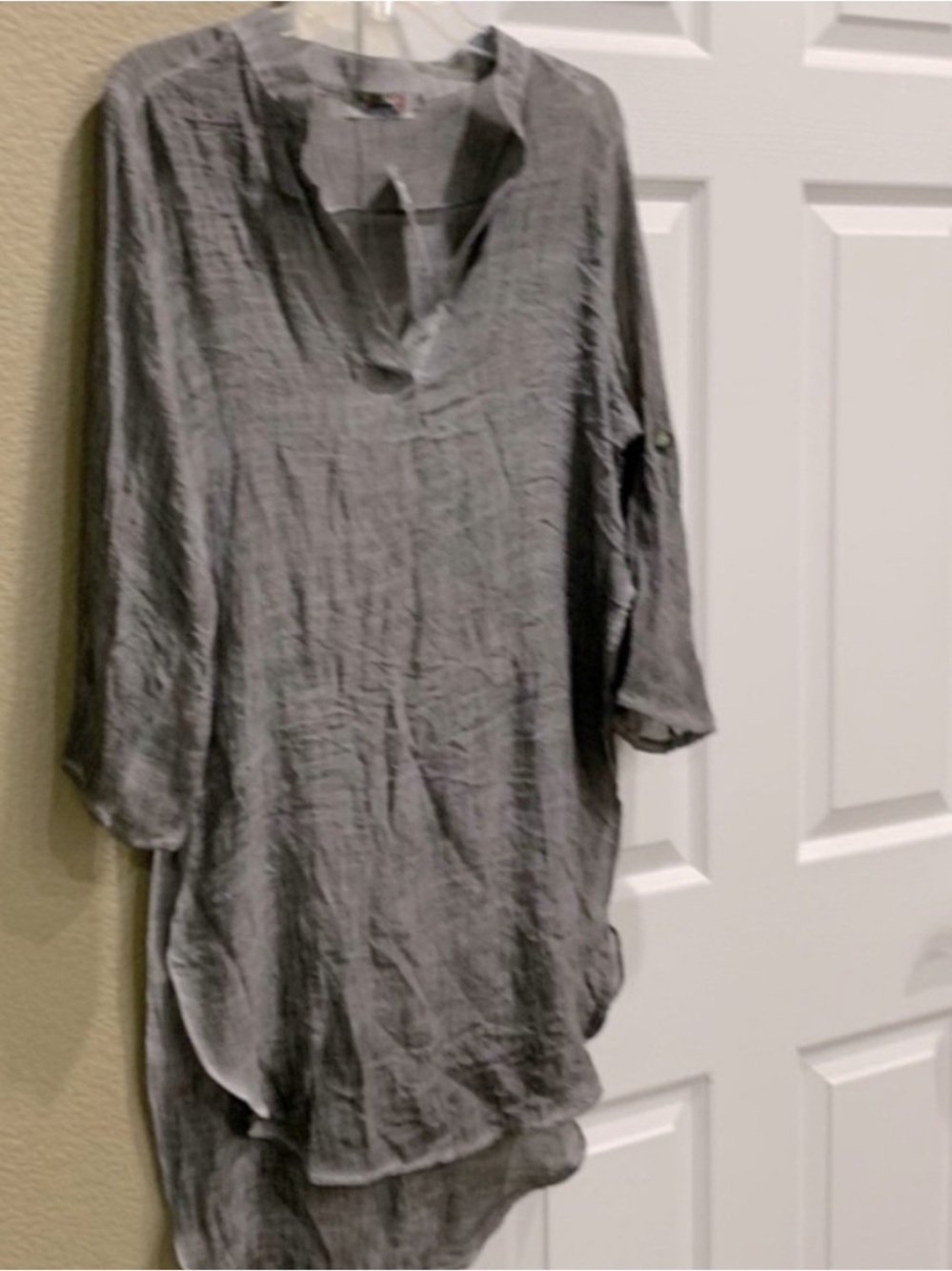 NWT India boutique one size dress tunic with long sleeve Gray sone size